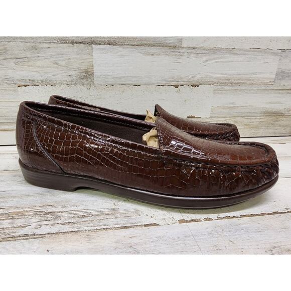 SAS Simplify Womens Brown Croc Loafer Size 9 N - Picture 1 of 8